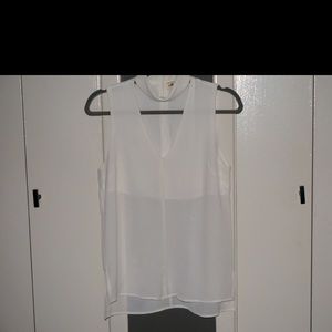 White Alythea blouse deep V with a choker detail